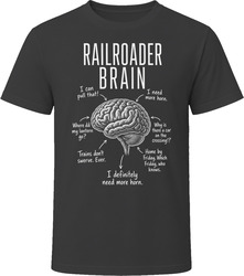 Railroader Brain Funny Train Conductor T Shirt Railroader Brain Funny Train Conductor T Shirt