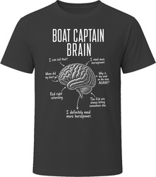 Boat Captain Brain Funny Boating T Shirt Boat Captain Brain Funny Boating T Shirt