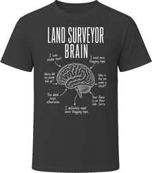 Land Surveyor Brain Funny Surveying T Shirt Land Surveyor Brain Funny Surveying T Shirt