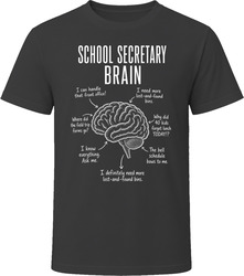 School Secretary Brain Funny School Office T Shirt School Secretary Brain Funny School Office T Shirt