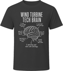 Wind Turbine Tech Brain Funny Wind Energy T Shirt