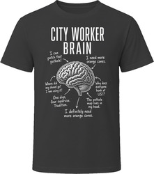 City Worker Brain Funny Public Works T Shirt