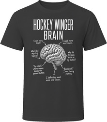 Hockey Winger Brain Funny Hockey Winger T Shirt