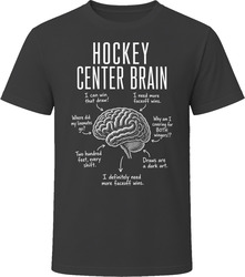 Hockey Center Brain Funny Hockey Center T Shirt