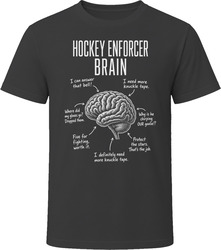 Hockey Enforcer Brain Funny Hockey Tough Guy T Shirt