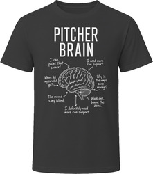 Pitcher Brain Funny Baseball Pitcher T Shirt