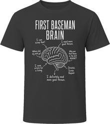 First Baseman Brain Funny First Base T Shirt