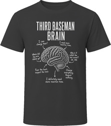 Third Baseman Brain Funny Hot Corner T Shirt