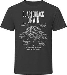Quarterback Brain Funny Football QB T Shirt
