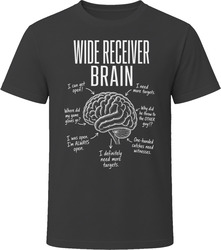Wide Receiver Brain Funny Football Receiver T Shirt