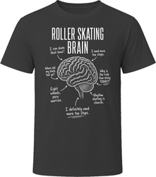 Roller Skating Brain Funny Roller Skater T Shirt