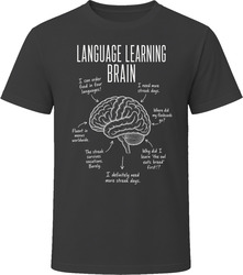 Language Learning Brain Funny Language Learner T Shirt
