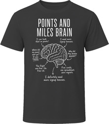 Points and Miles Brain Funny Travel Hacker T Shirt