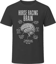 Horse Racing Brain Funny Horse Racing Fan T Shirt