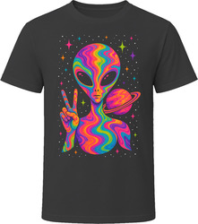 Psychedelic Alien Peace Sign T-Shirt Psychedelic Alien Peace Sign T-Shirt