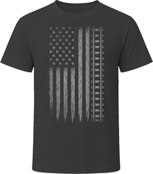 Railroad Train Track American Flag T-Shirt Railroad Train Track American Flag T-Shirt