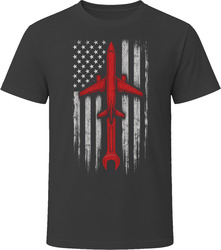 Airplane Mechanic American Flag Wrench T-Shirt Airplane Mechanic American Flag Wrench T-Shirt