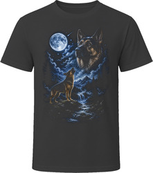 German Shepherd Howling at the Moon T-Shirt