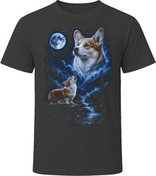 Corgi Howling at the Moon T-Shirt