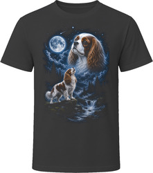 Cavalier King Charles Spaniel Howling at the Moon T-Shirt