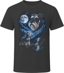 Miniature Schnauzer Howling at the Moon T-Shirt