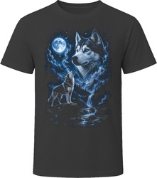 Siberian Husky Howling at the Moon T-Shirt