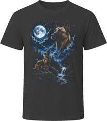 Belgian Malinois Howling at the Moon T-Shirt