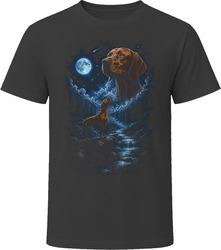 Vizsla Howling at the Moon T-Shirt