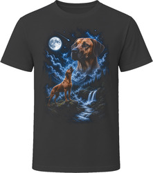 Rhodesian Ridgeback Howling at the Moon T-Shirt