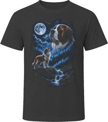 Saint Bernard Howling at the Moon T-Shirt