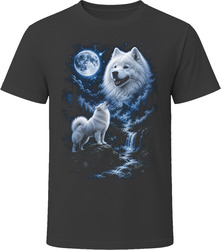 Samoyed Howling at the Moon T-Shirt