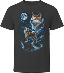 Akita Howling at the Moon T-Shirt
