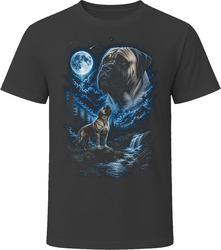 Bullmastiff Howling at the Moon T-Shirt