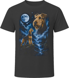 Airedale Terrier Howling at the Moon T-Shirt