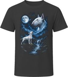 Bull Terrier Howling at the Moon T-Shirt
