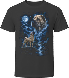 Shar Pei Howling at the Moon T-Shirt