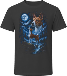 Basenji Howling at the Moon T-Shirt