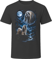 Lhasa Apso Howling at the Moon T-Shirt
