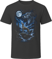 Greyhound Howling at the Moon T-Shirt