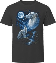 Borzoi Howling at the Moon T-Shirt