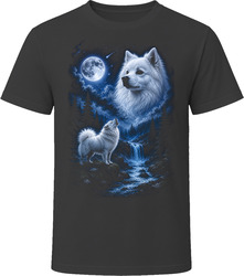 American Eskimo Dog Howling at the Moon T-Shirt American Eskimo Dog Howling at the Moon T-Shirt