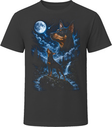 Miniature Pinscher Howling at the Moon T-Shirt Miniature Pinscher Howling at the Moon T-Shirt