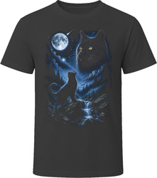 Black Cat Howling at the Moon T-Shirt Black Cat Howling at the Moon T-Shirt