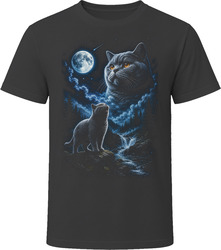 British Shorthair Cat Howling at the Moon T-Shirt British Shorthair Cat Howling at the Moon T-Shirt