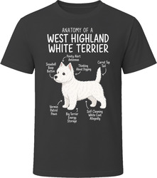 Anatomy of a West Highland White Terrier Funny West Highland White Terrier Dog Lover Gift T-Shirt