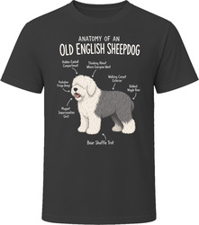Anatomy of an Old English Sheepdog Funny Old English Sheepdog Dog Lover Gift T-Shirt