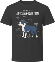 Anatomy of an American Staffordshire Terrier Funny American Staffordshire Terrier Dog Lover Gift T-Shirt