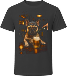 French Bulldog Drinking Beer at the Bar T Shirt French Bulldog Drinking Beer at the Bar T Shirt