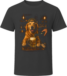 Golden Retriever Drinking Beer at the Bar T Shirt Golden Retriever Drinking Beer at the Bar T Shirt