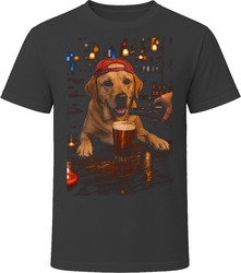 Labrador Retriever Drinking Beer at the Bar T Shirt Labrador Retriever Drinking Beer at the Bar T Shirt